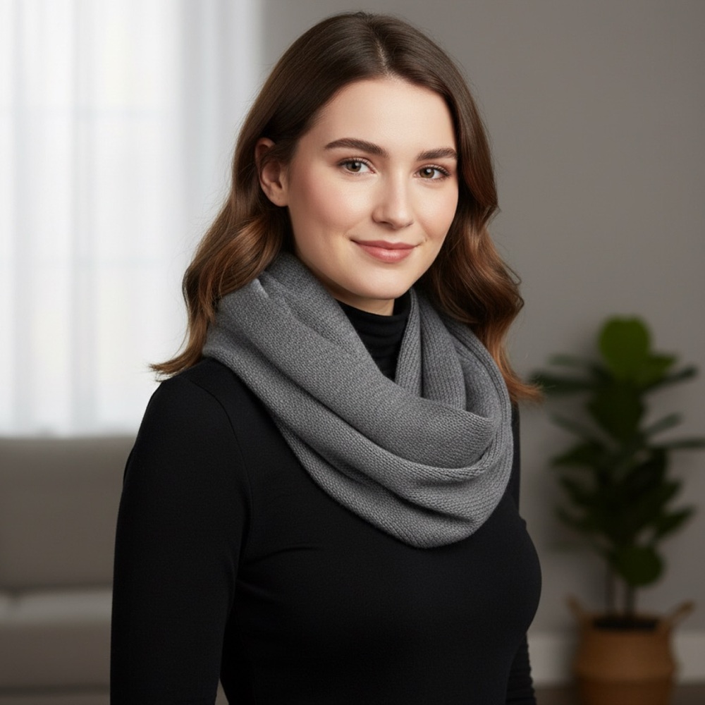 AC peek & Cloppenburg knit gray loop scarf infinity